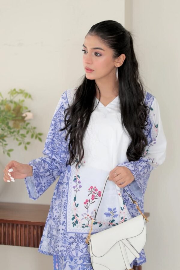 Elegant PEINTED RAYON CO-ORD Set with Bell Sleeves